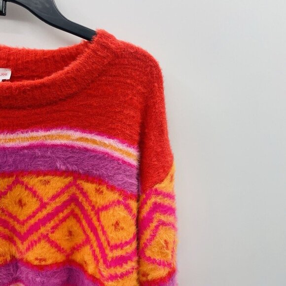 Holiday Lane Womens Size Medium Fair Isle Fuzzy Crewneck Sweater in Red $59 012 - Picture 5 of 9